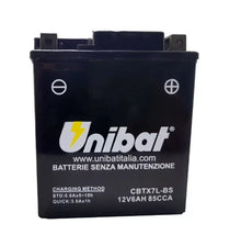      Volts
        12 Capacity Ah
        6 CCA A/EN
        85 Lunghezza (mm)
        114 Profondità (mm)
        71 Altezza (mm)
        131 Peso (kg)
        2.65 Volume di acido (Lt)
        0.35 Polarità
        Due poli - negativo a Sx e positivo a Dx Terminale
        1 Layout
        0 

U.M. N. 