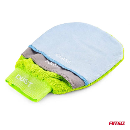 3in1 Glass Polish Dust Microfiber Cleaning Glove 25x17cm