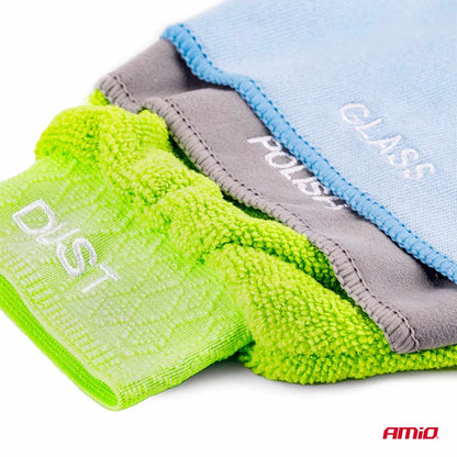 3in1 Glass Polish Dust Microfiber Cleaning Glove 25x17cm