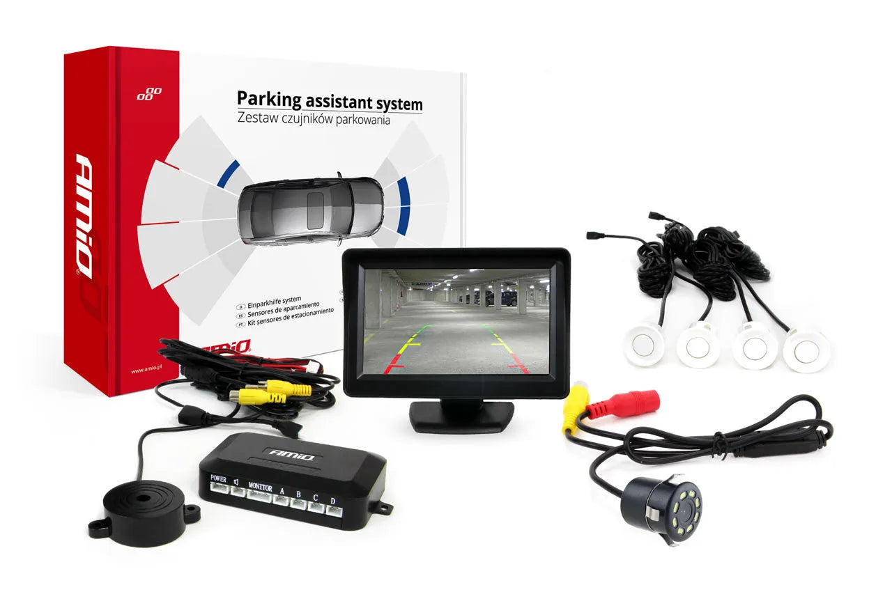4 white sensors TFT01 43 with CAM-308 LED 18mm night vision camera