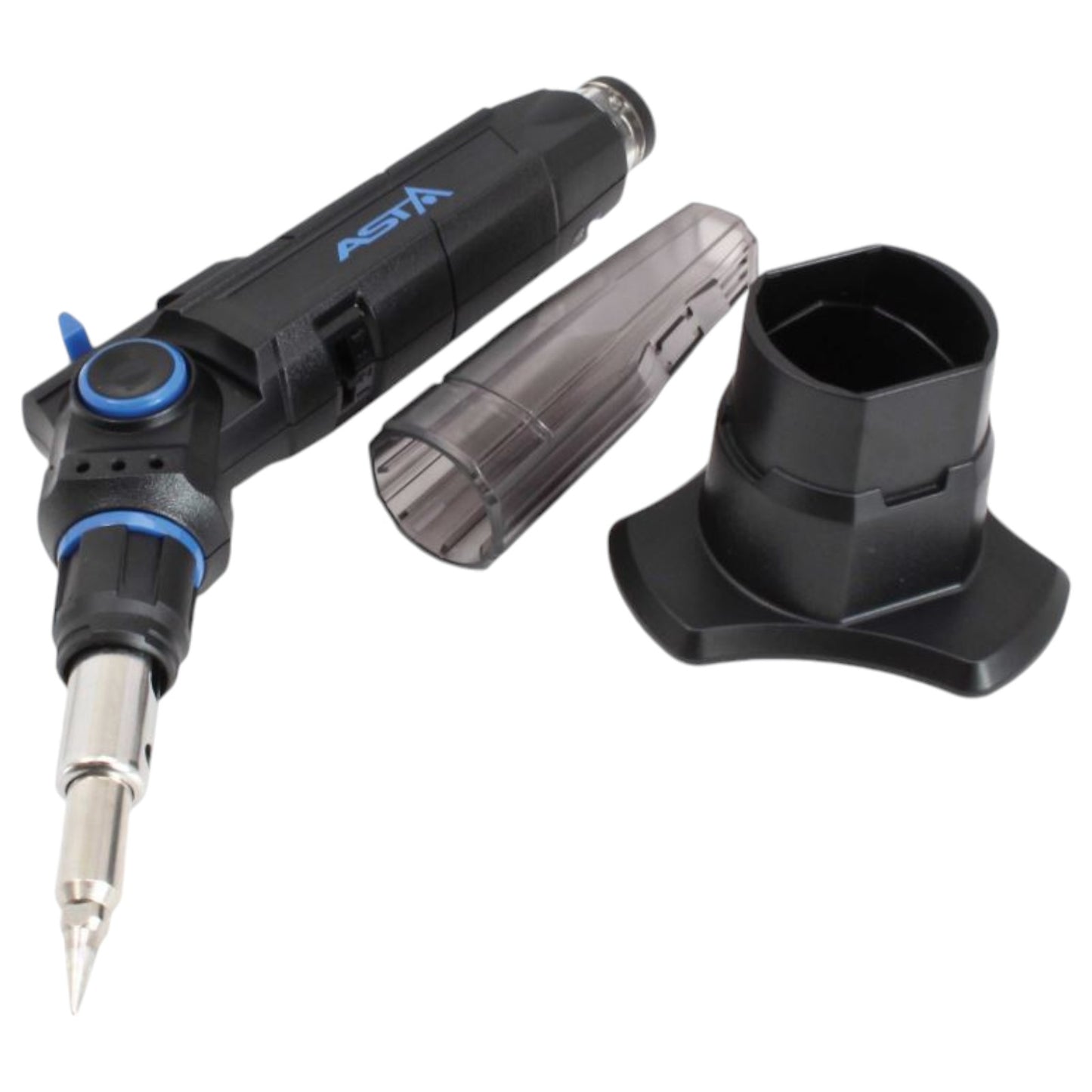 Gas soldering iron with light and blowtorch