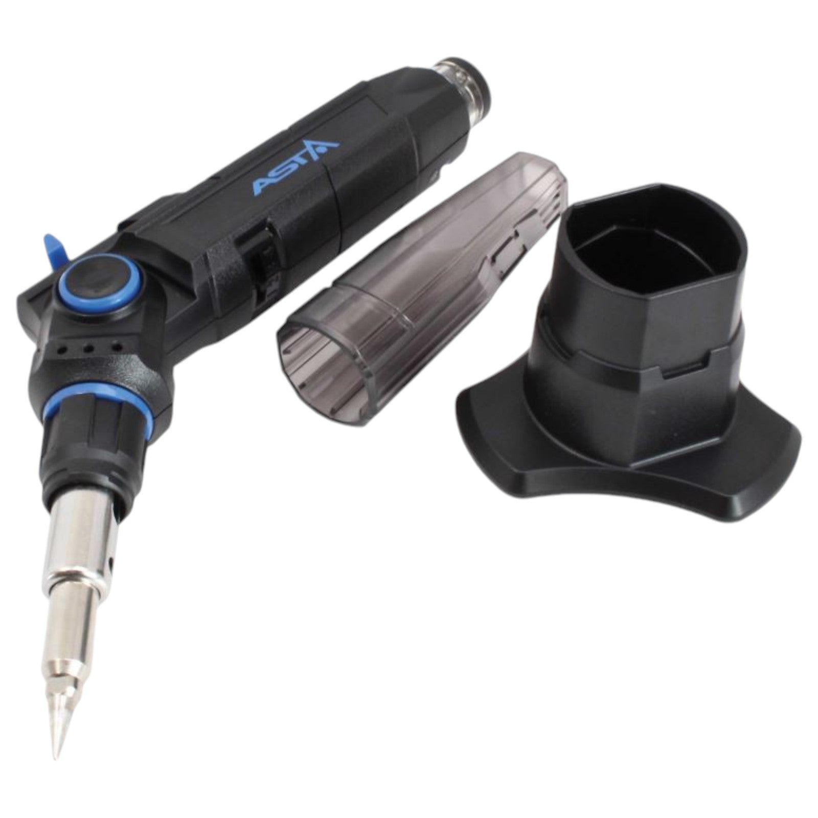 Gas soldering iron with light and blowtorch