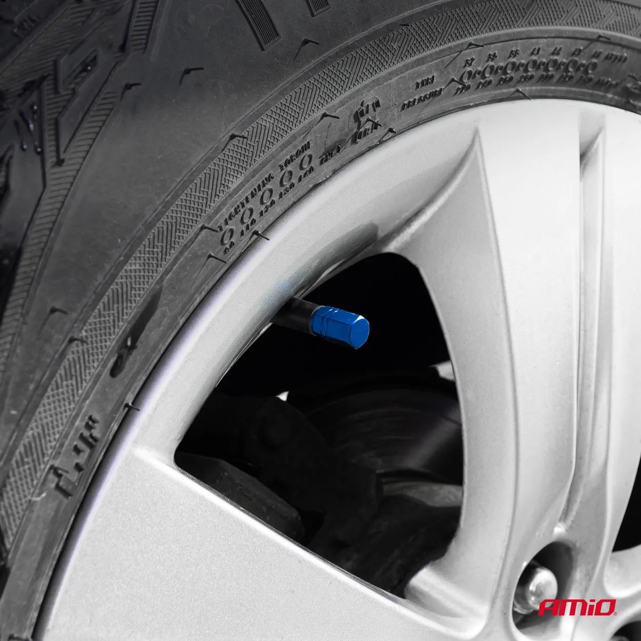 Aluminium valve cap blue 4 pcs