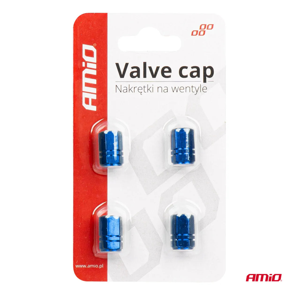 Aluminium valve cap blue 4 pcs