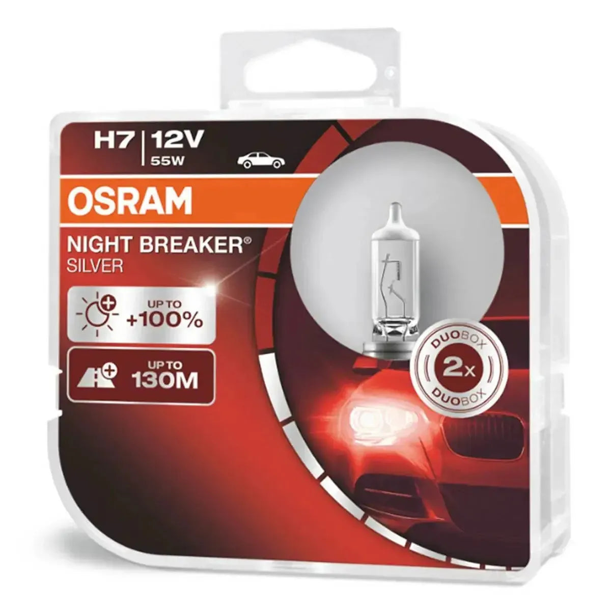 AMiO Halogen Bulbs Osram H7 12V NIGHT BREAKER SILVER +100% /2 pcs - CAR by AMiO | Buy Online at VROOMPARTSSHOP