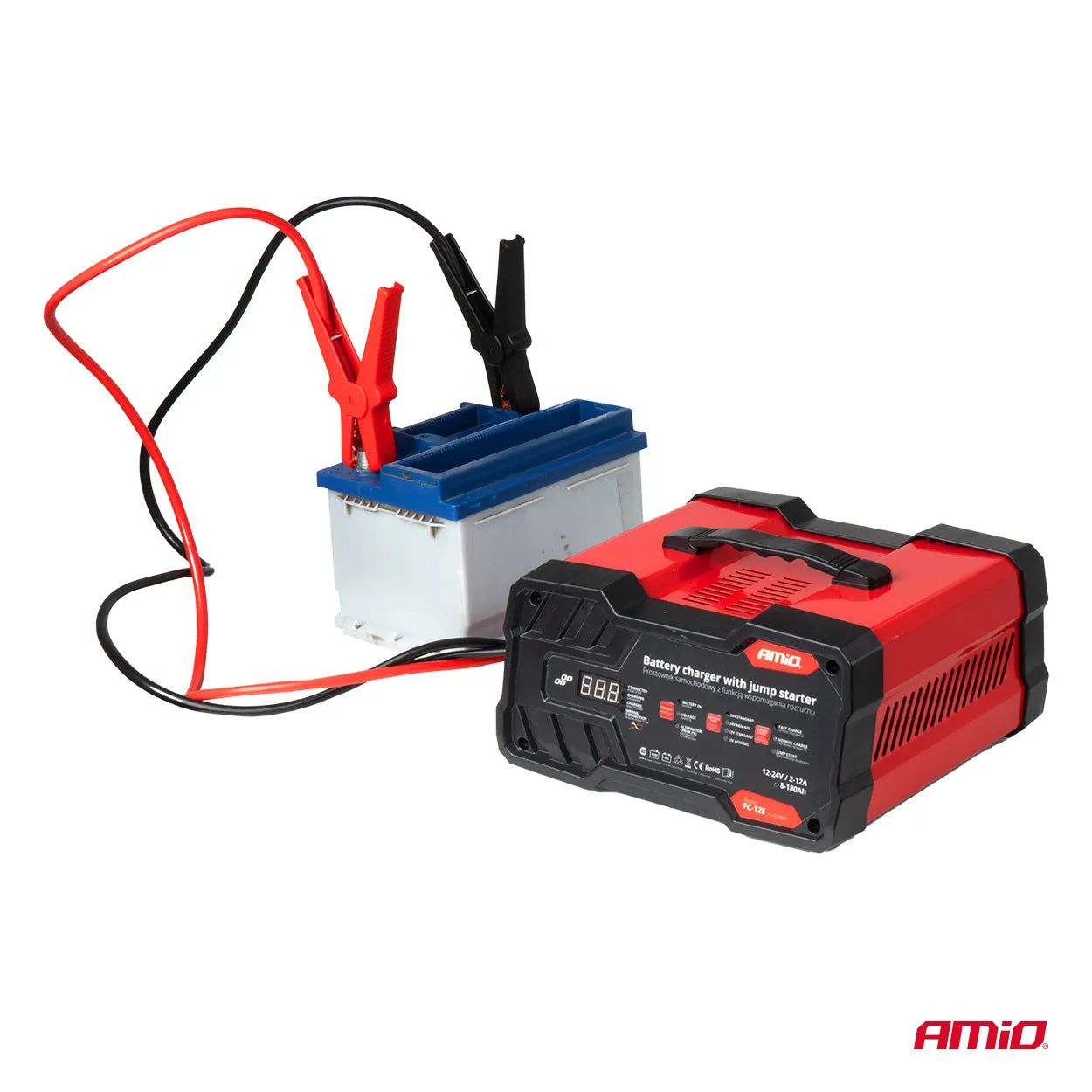 Battery charger 12A 12/24V with jump starter 12V 75 A