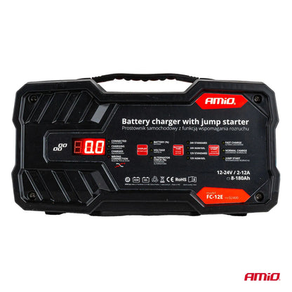 Battery charger 12A 12/24V with jump starter 12V 75 A