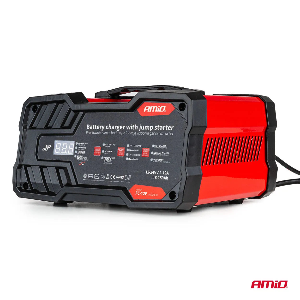 Battery charger 12A 12/24V with jump starter 12V 75 A