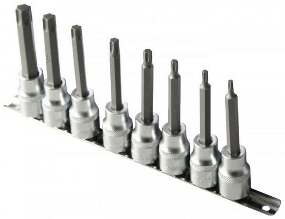 8pcs 1/2″ Torx Scrwedriver Socket (No Tamper) BITSET-81/2S