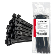 Cable ties black 25x200mm - 100 pcs