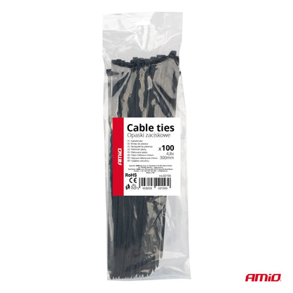 Cable ties black 48x300mm - 100 pcs