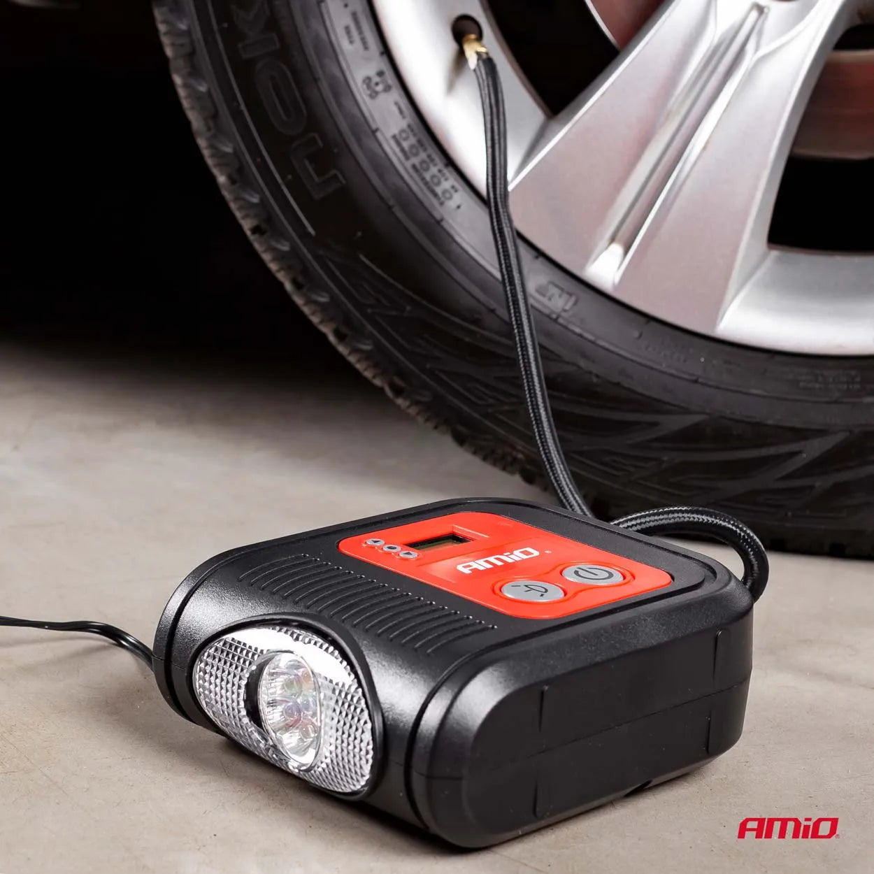 Car Air compressor with digital pressure gauge and LED light 12V Acomp-10