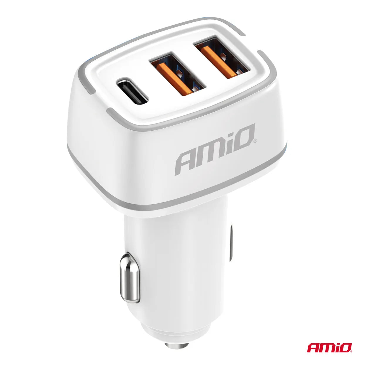 Car charger 2x USB-A + USB-C 32W 12/24V