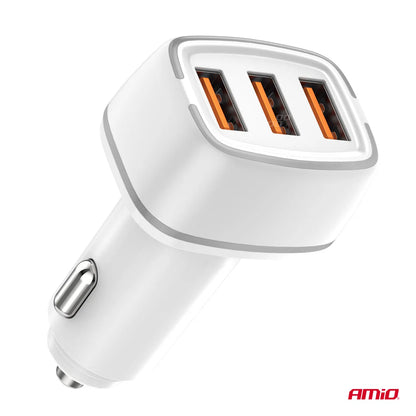 Car charger 2x USB-A + USB-C 32W 12/24V