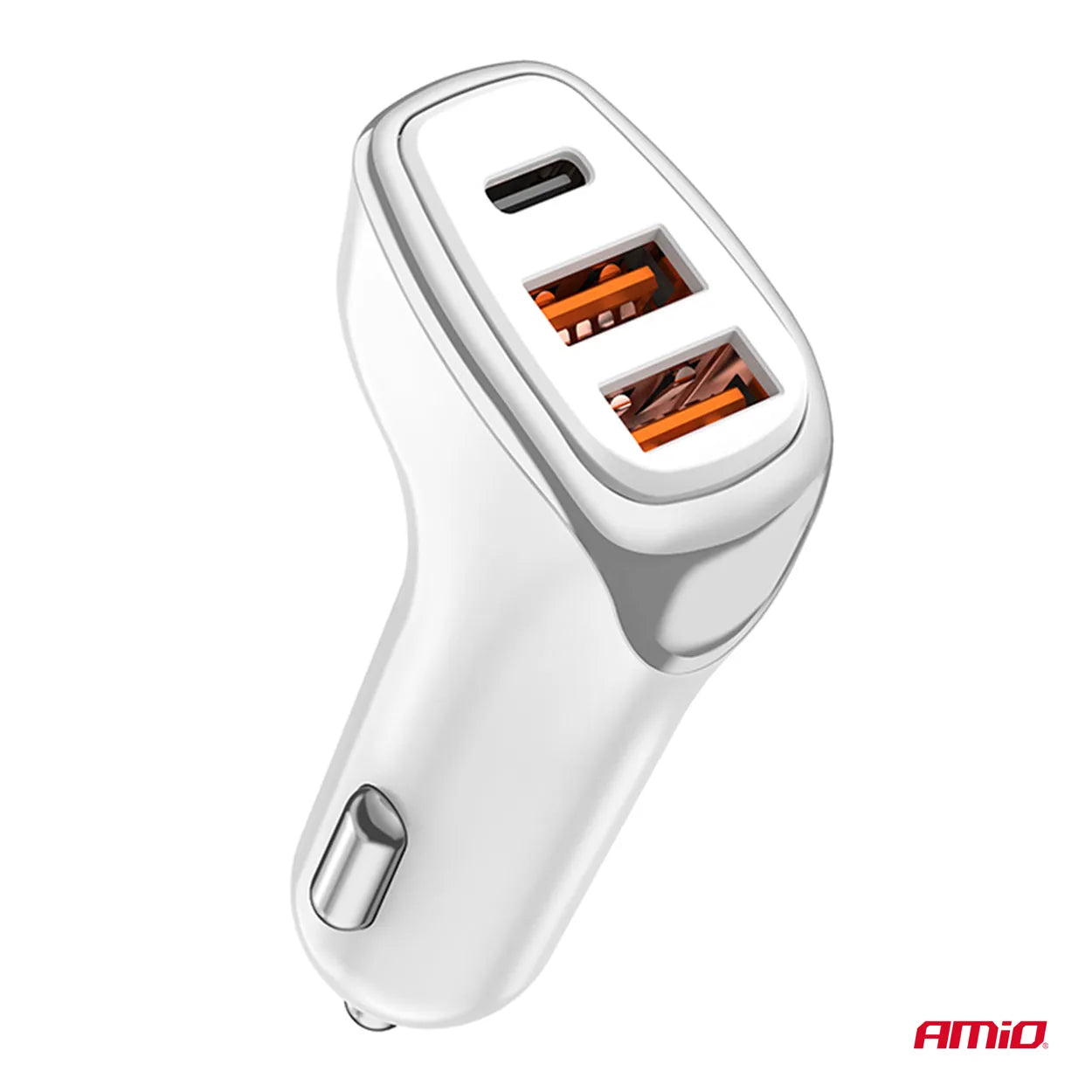 Car charger 2x USB-A + USB-C 38W 12/24V