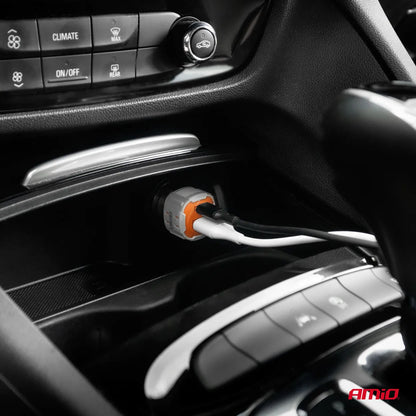 Car charger USB-A + USB-C 38W 12/24V