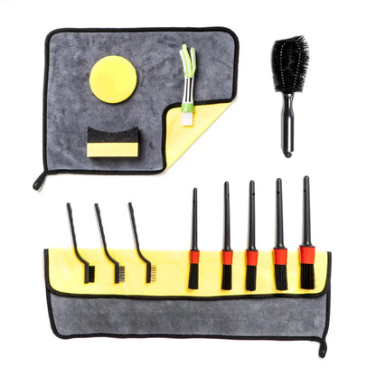 Car detailing mix brush sponge and microfiber set 14pcs