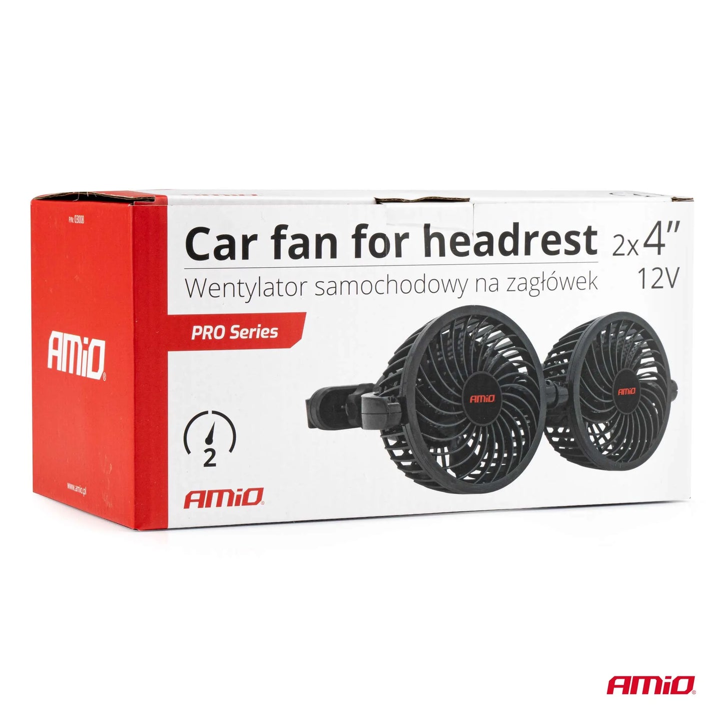 Car fan for headrest 2x4 12V