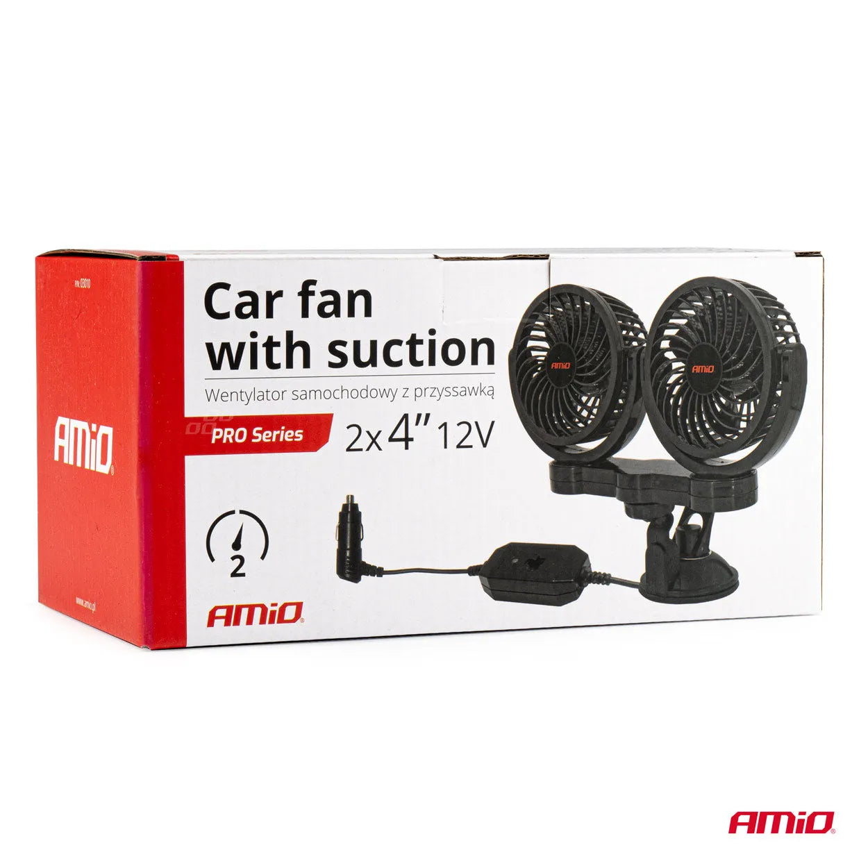 Car fan with suction 2x4 12V