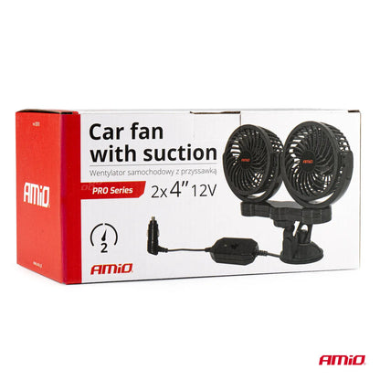 Car fan with suction 2x4 12V