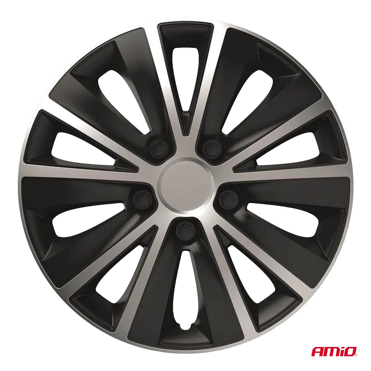 Car hubcaps 4pcs set Rapide black & silver 15" COLOR BOX