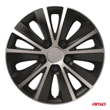 Car hubcaps 4pcs set Rapide black & silver 15" COLOR BOX