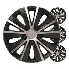 Car hubcaps 4pcs set Rapide black & silver 15" COLOR BOX
