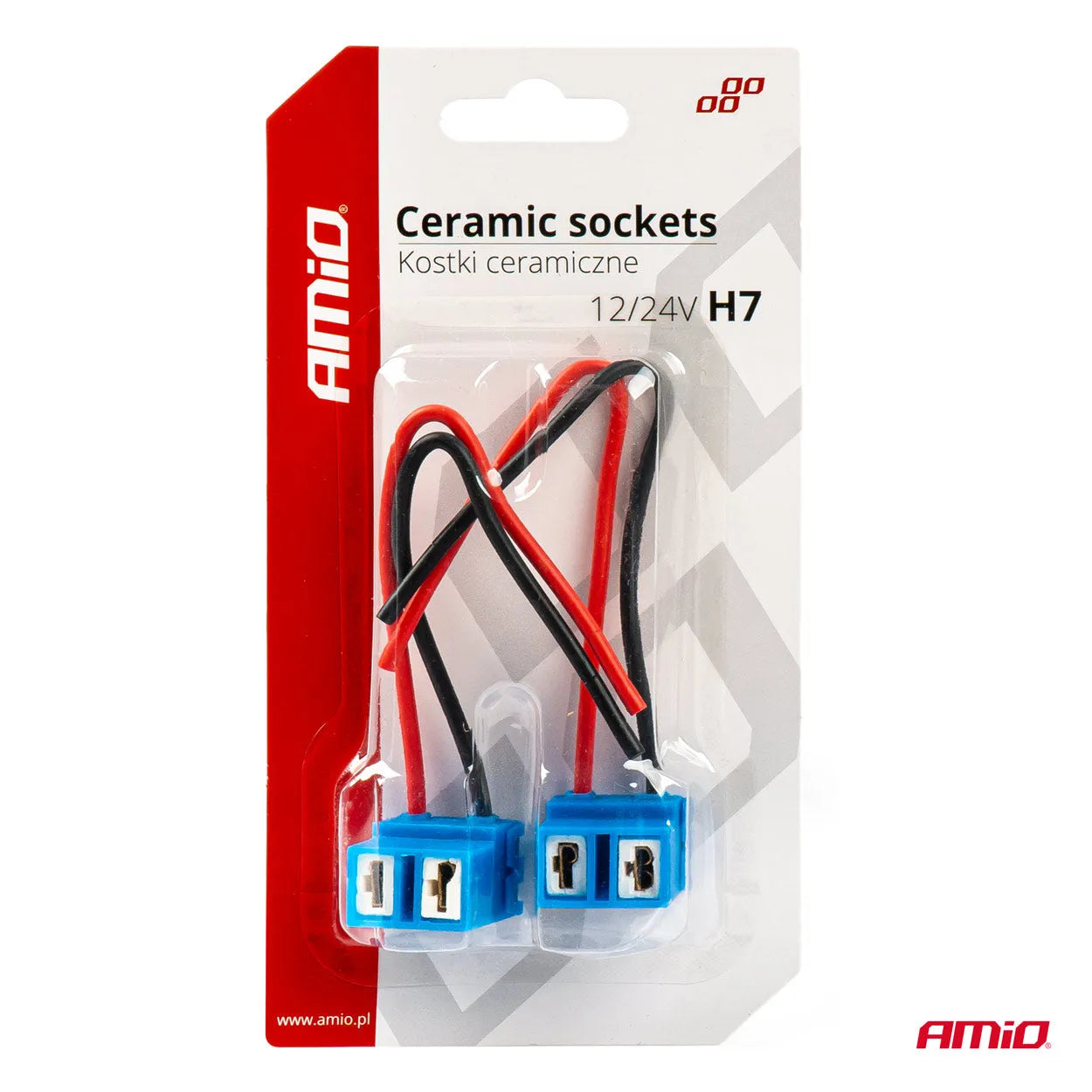 Ceramic sockets angled 2 pcs H7