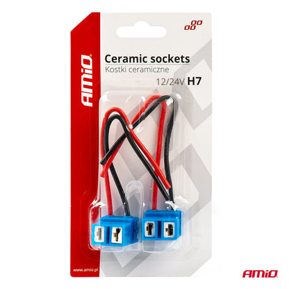 Ceramic sockets angled 2 pcs H7