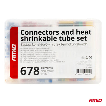 Connectors and heat shrinkable tube set