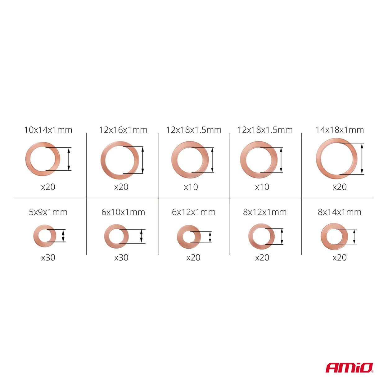 Copper gaskets set 200pcs