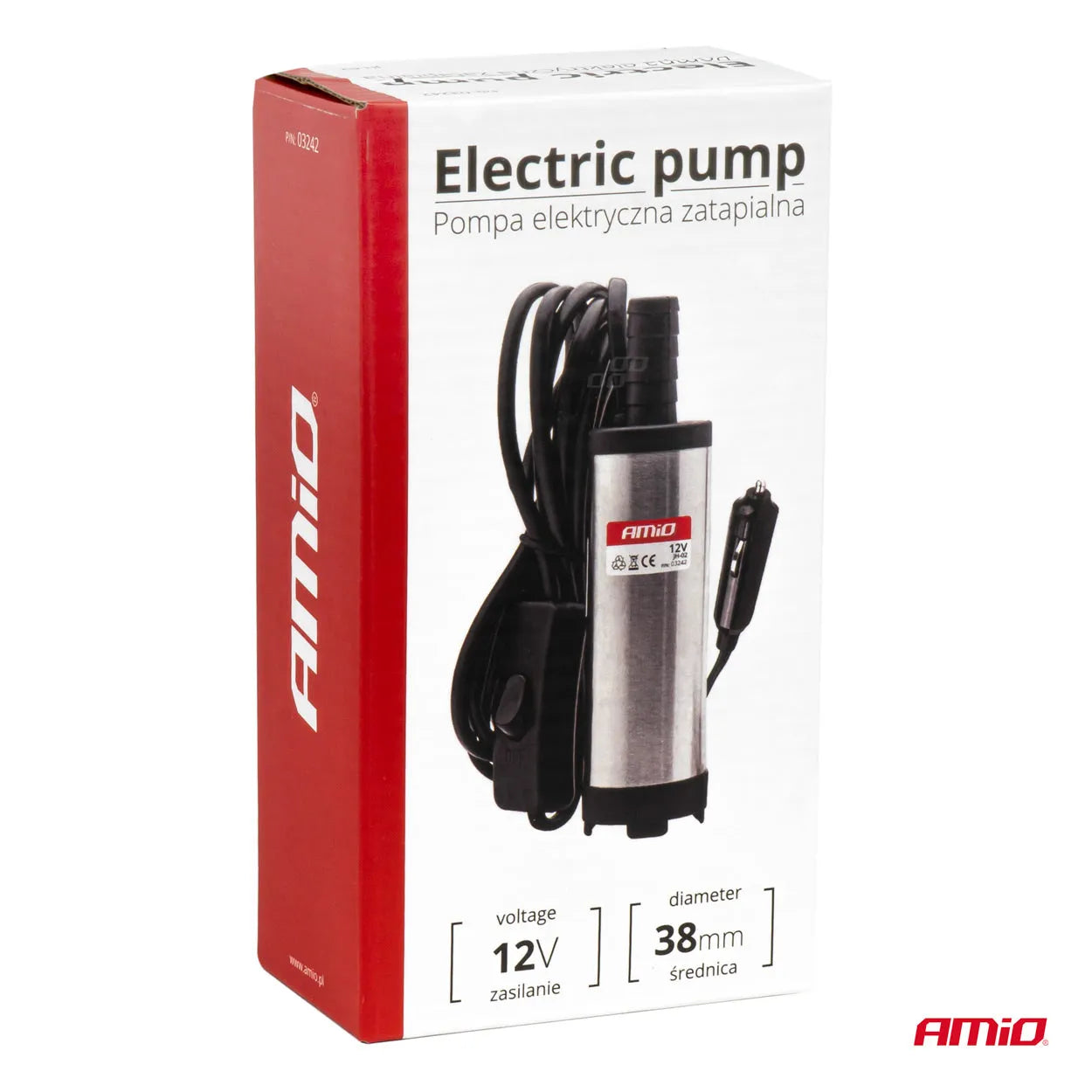 Electric diesel pump 12V submersible diameter 38 mm with lighter plug