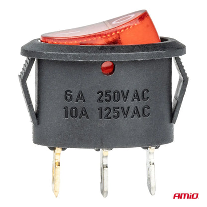 Eliptic switch 12V/230V (with red light) BU02