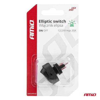 Elliptic switch with green Light 12/24V max 30A ON/OFF