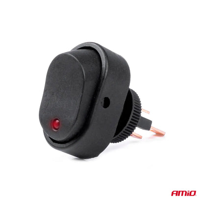 Elliptic switch with Red Light 12/24V max30A ON/OFF
