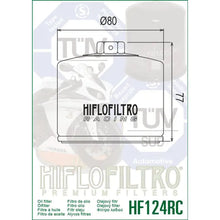Hiflofiltro Oil Filter HF124RC