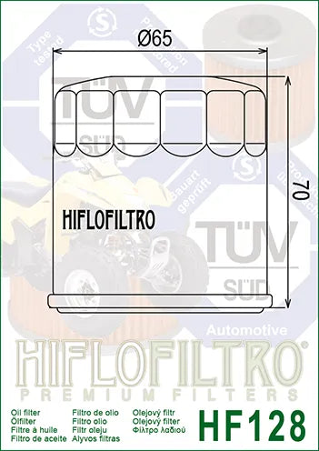 Hiflofiltro Oil Filter HF128