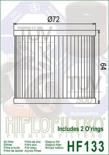 Hiflofiltro Oil Filter HF133