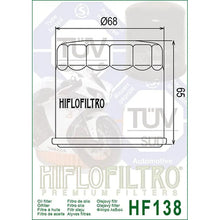 Hiflofiltro Oil Filter HF138