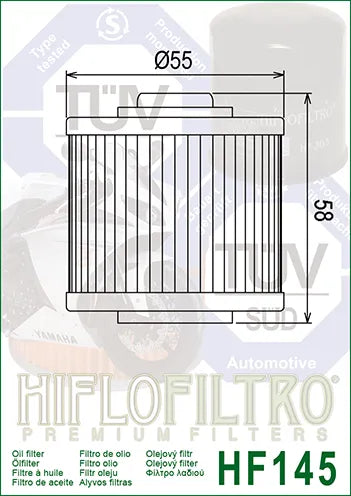 Hiflofiltro Oil Filter HF145