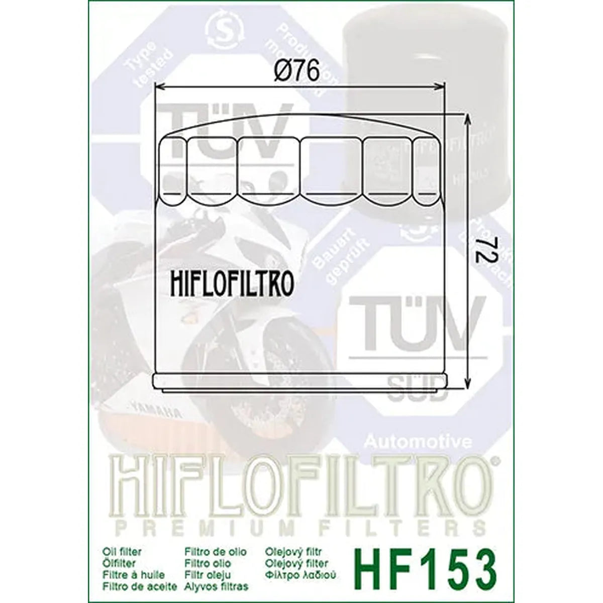 Hiflofiltro Oil Filter HF153
