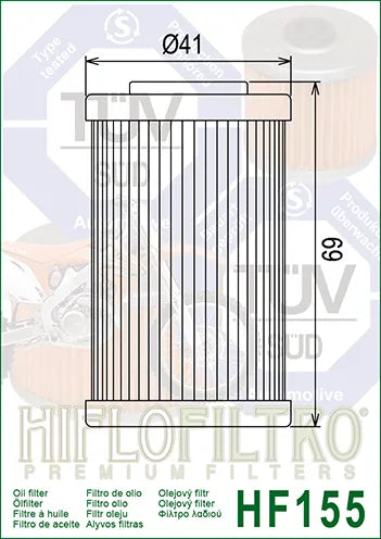 Hiflofiltro Oil Filter HF155