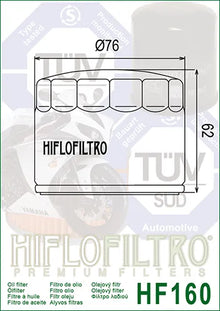 Hiflofiltro Oil Filter HF160