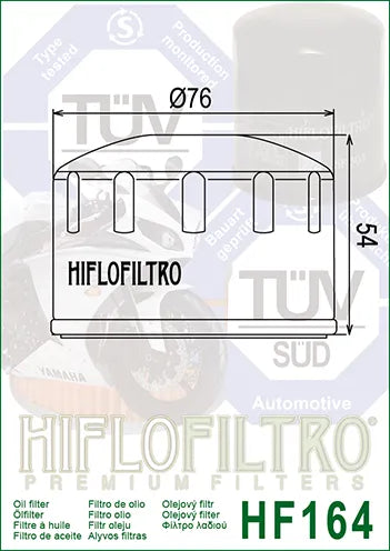 Hiflofiltro Oil Filter HF164