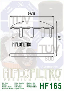 Hiflofiltro Oil Filter HF165