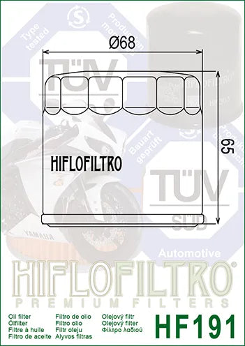 Hiflofiltro Oil Filter HF191
