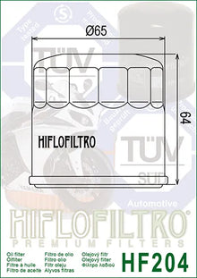 Hiflofiltro Oil Filter HF204