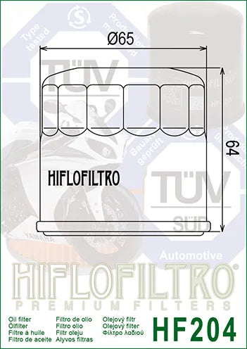 Hiflofiltro Oil Filter HF204