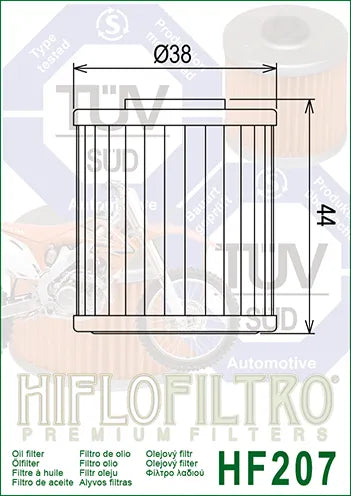 Hiflofiltro Oil Filter HF207