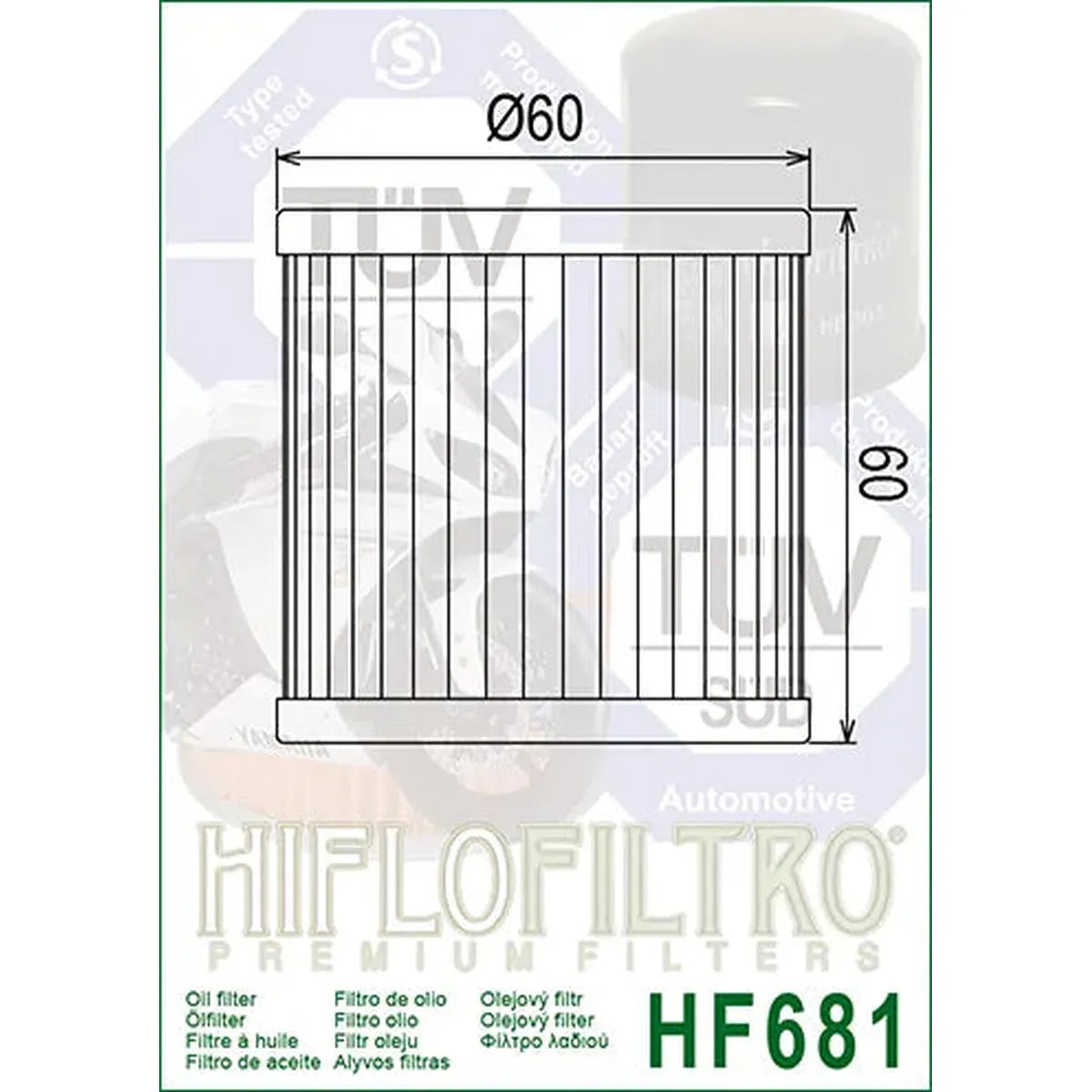 Hiflofiltro Oil Filter HF681